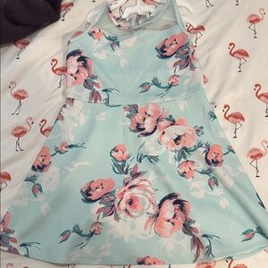 Floral Kids Dress in baby blue and Pink